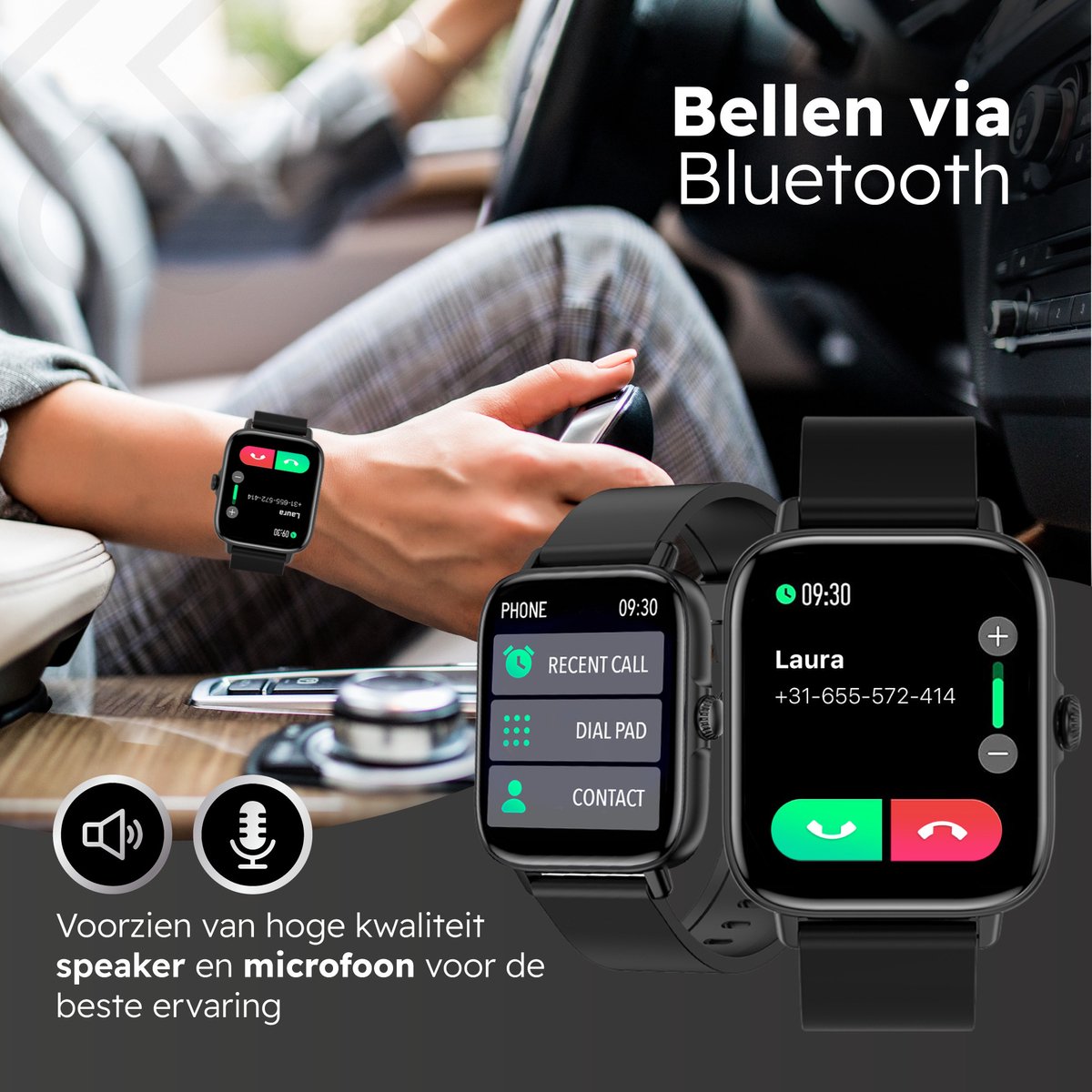 Bizoule CS3 Smartwatch Zwart