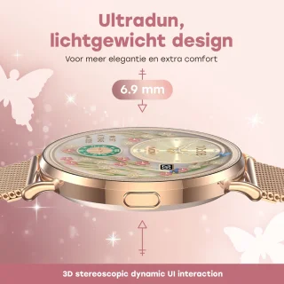 Bizoule Lunita Smartwatch 41mm Rosé-Goud