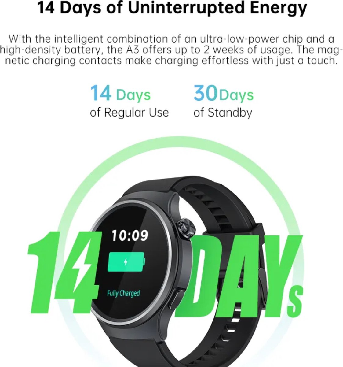 Black Shark A3 smartwatch 1.53" HD display