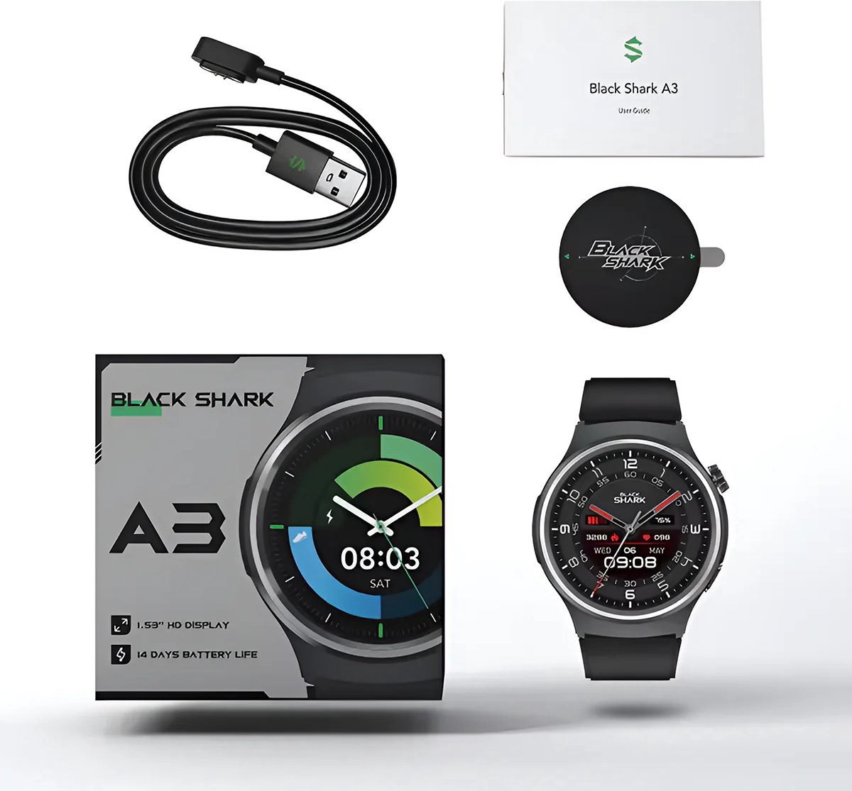 Black Shark A3 smartwatch 1.53" HD display