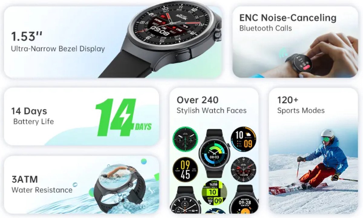 Black Shark A3 smartwatch 1.53" HD display