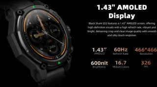 Black Shark GS3 smartwatch zwart GPS