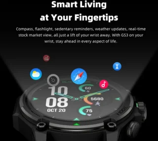 Black Shark GS3 smartwatch zwart GPS