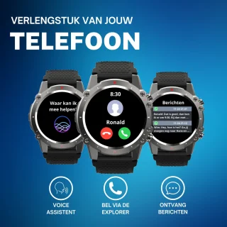 Cinturio Explorer Smartwatch - Unisex - Met HD Scherm en Twee Bandjes
