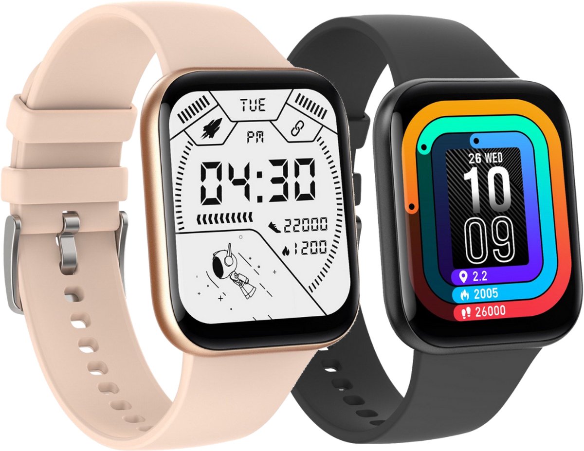 De Cinturio SQ1 Combo Pack Goud & Zwart Smartwatch in één oogopslag