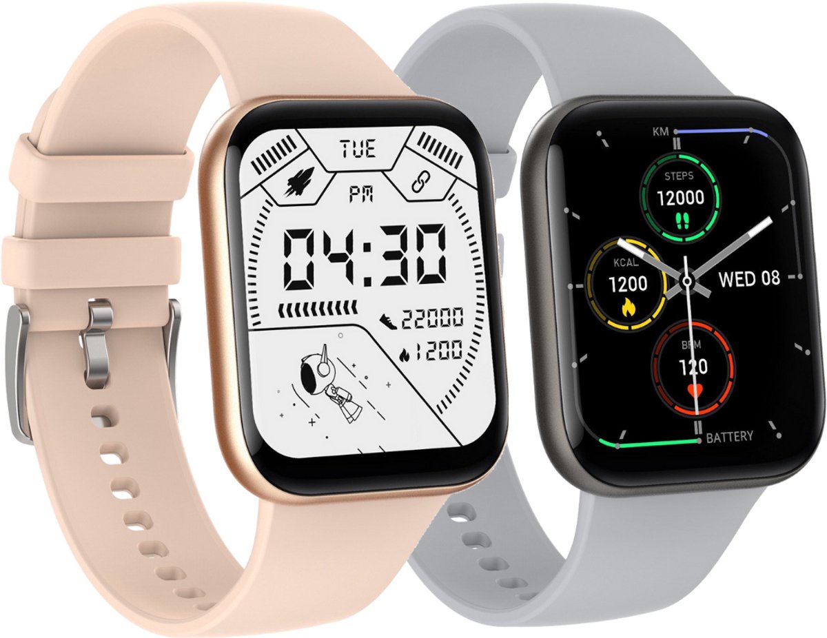 Cinturio SQ1 Combo Pack Smartwatch Goud Grijs