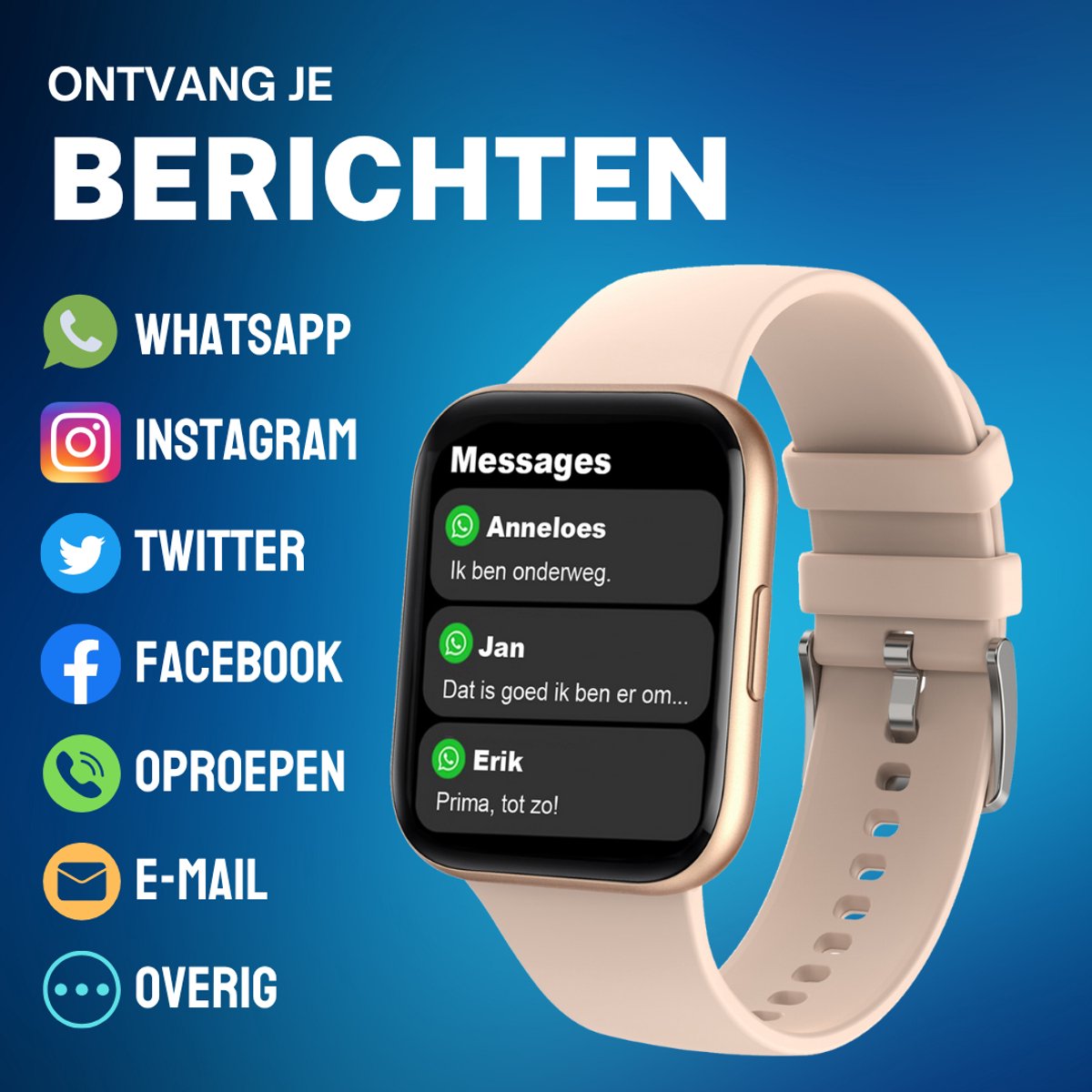 Cinturio SQ1 Combo Pack Smartwatch Goud Grijs