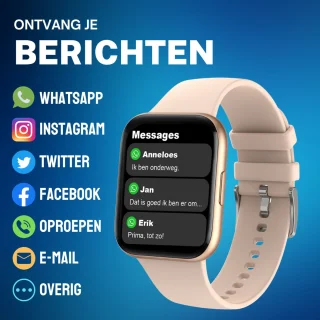 Cinturio SQ1 Combo Pack Smartwatch Goud Grijs