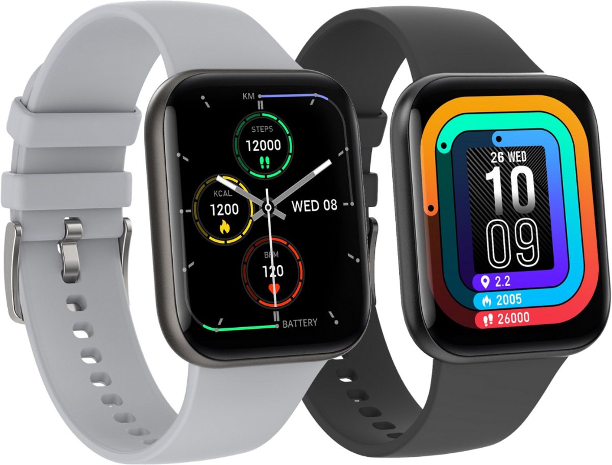 Cinturio SQ1 Combo Pack Smartwatch Zwart Grijs