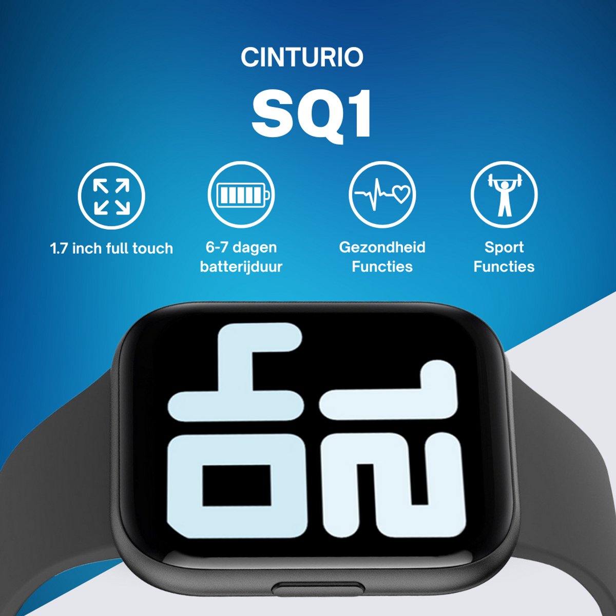 Cinturio SQ1 Combo Pack Smartwatch Zwart Grijs