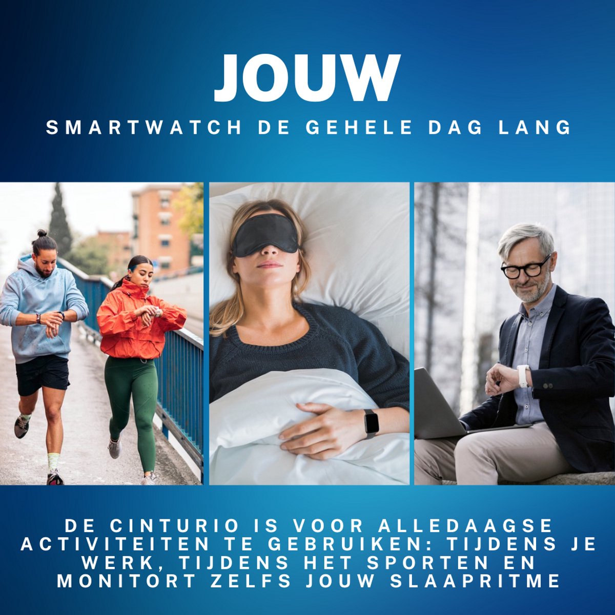 Cinturio SQ1 Combo Pack Smartwatch Zwart Grijs