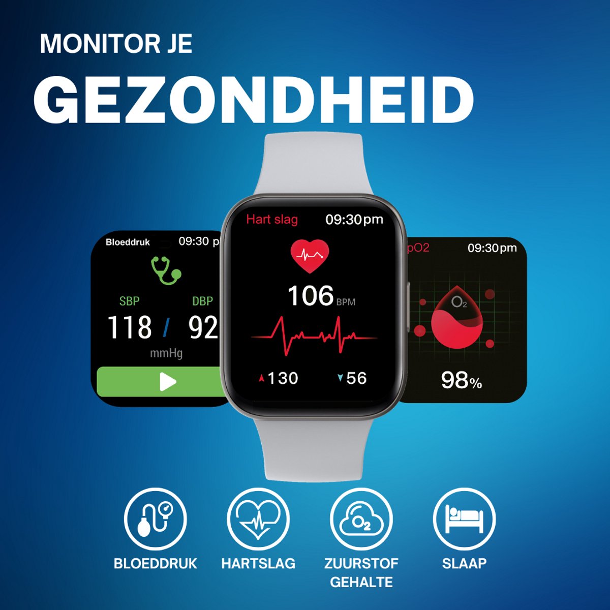 Cinturio SQ1 Combo Pack Smartwatch Zwart Grijs