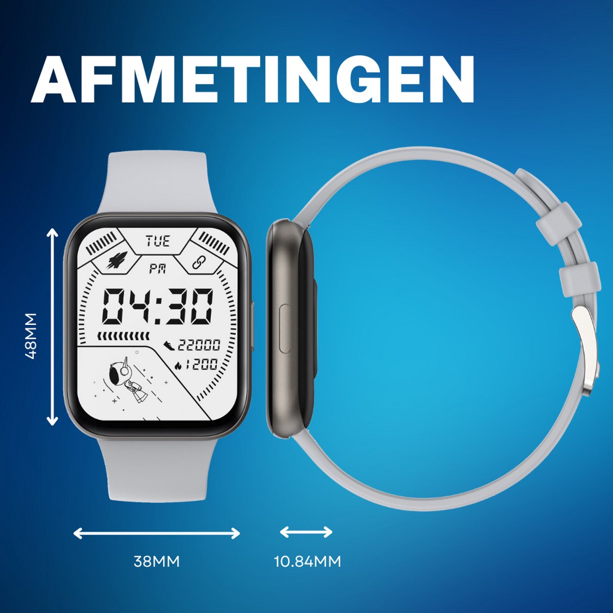 Cinturio SQ1 Combo Pack Smartwatch Zwart Grijs
