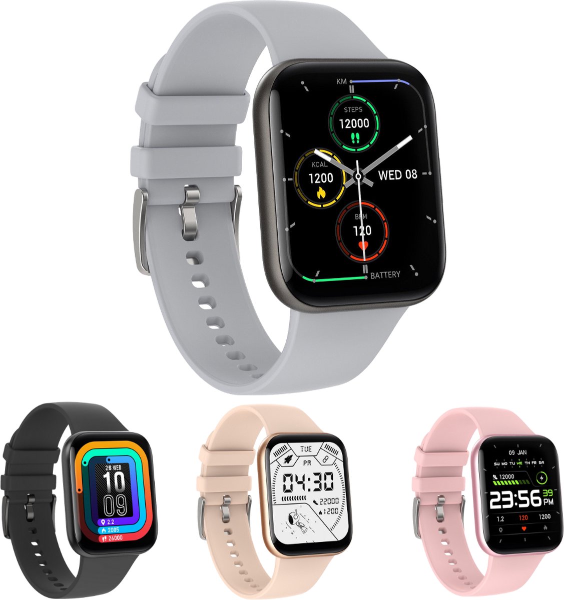 De Cinturio SQ1 Grey Smartwatch in één oogopslag