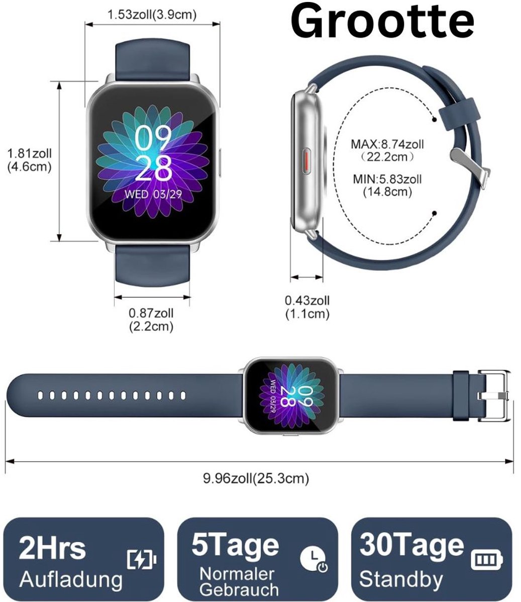 CLVP Sporthorloge Smartwatch Blauw