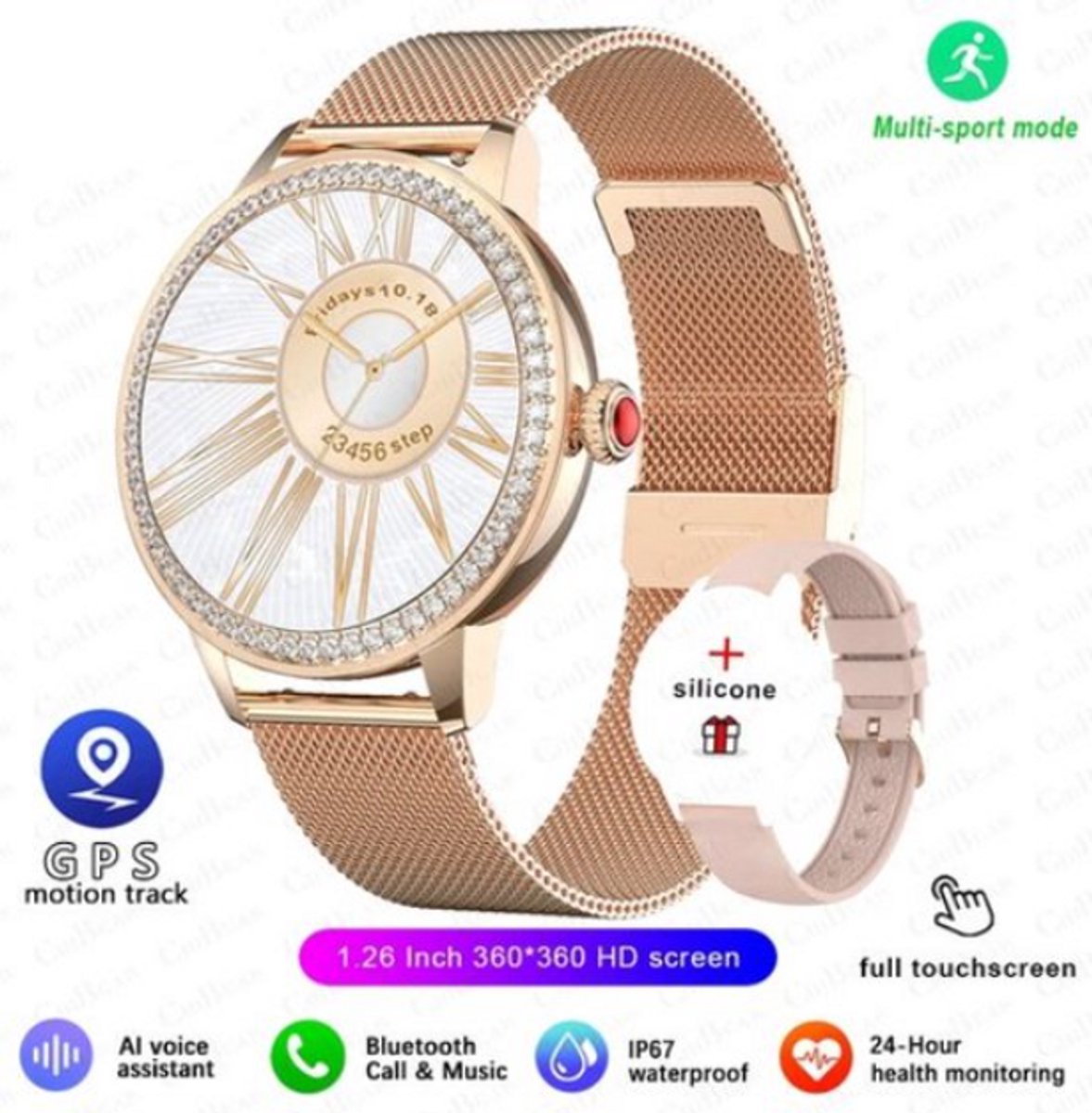 Dames Smartwatch 1.26'' HD 2025 Bluetooth Fitness Horloge