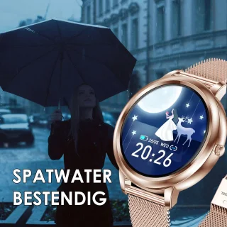 Darenci Classy Pro Smartwatch Rosegoud - Stalen Band