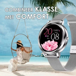Darenci Classy Pro Smartwatch Zilver Stalen Band