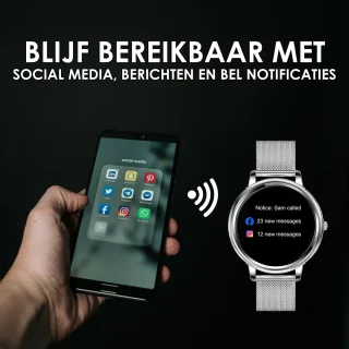 Darenci Classy Pro Smartwatch Zilver Stalen Band