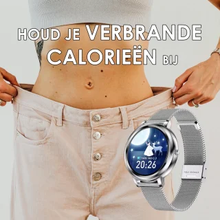 Darenci Classy Pro Smartwatch Zilver Stalen Band