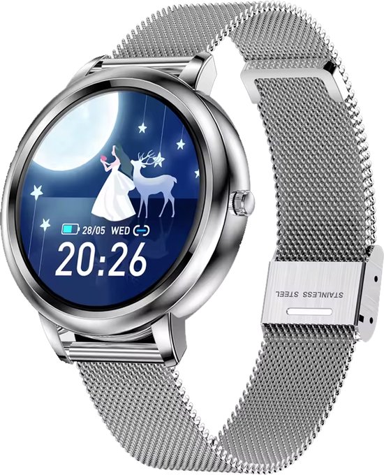 Darenci Classy Pro Smartwatch Zilver Stalen Band
