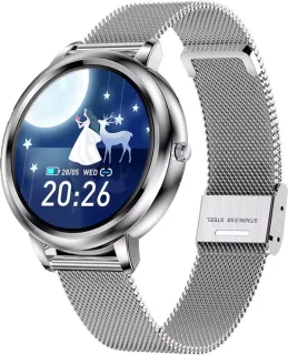 Darenci Classy Pro Smartwatch Zilver Stalen Band