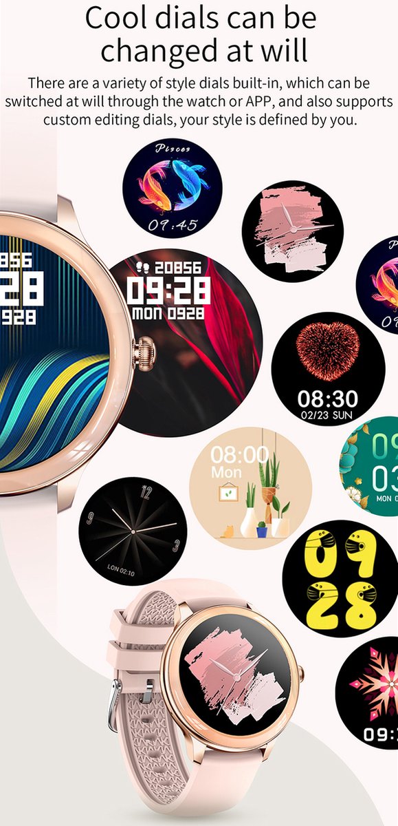 Darenci Flair Pro Smartwatch Zwart Met Extra Bandje