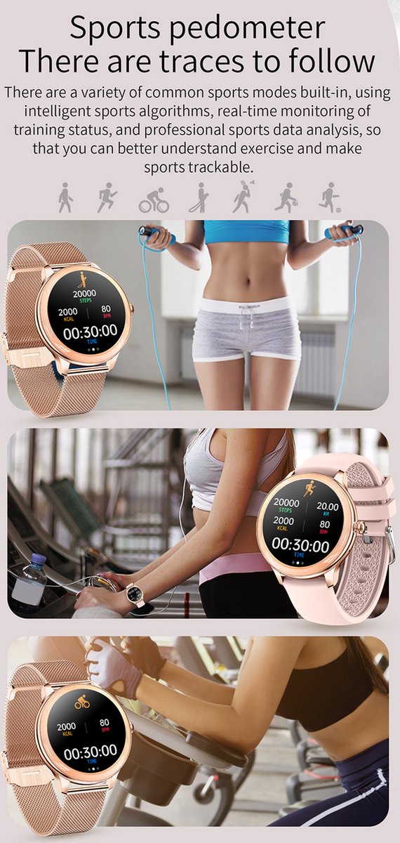 Darenci Flair Pro Smartwatch Zwart Met Extra Bandje
