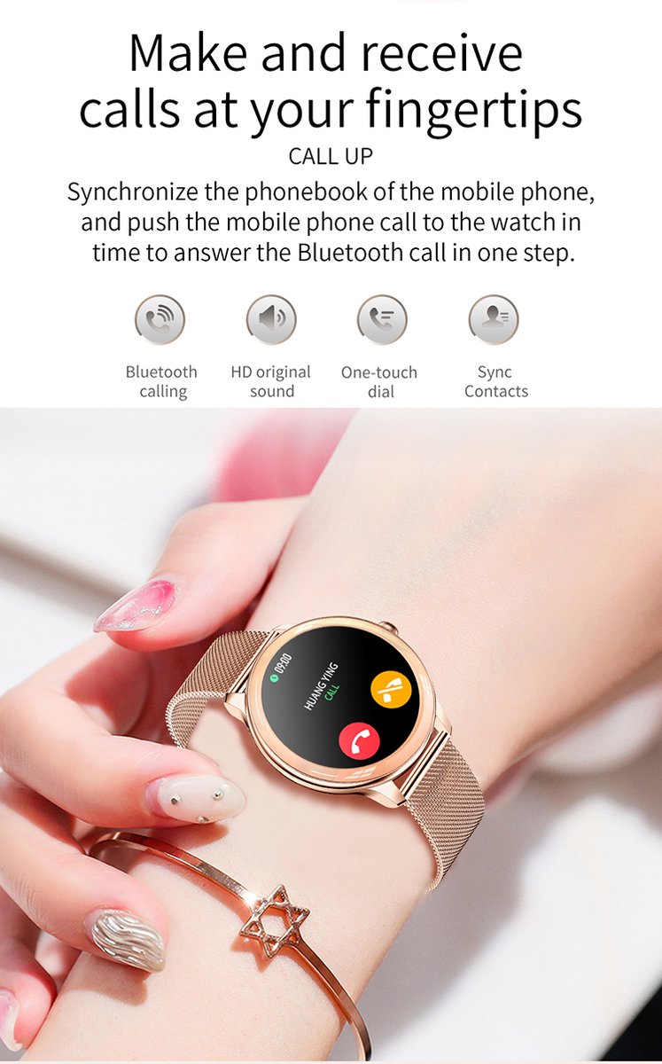 Darenci Flair Pro Smartwatch Zwart Met Extra Bandje