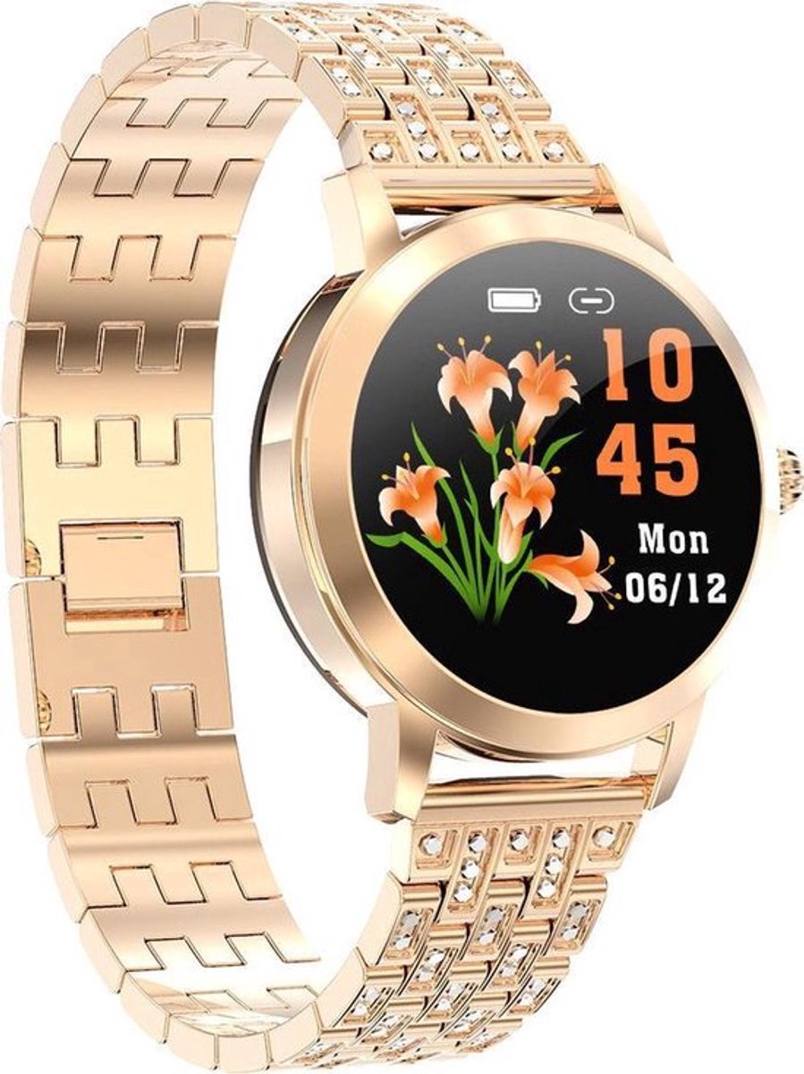 Darenci LustreFit Luxe Smartwatch Roségoud Stalen Band