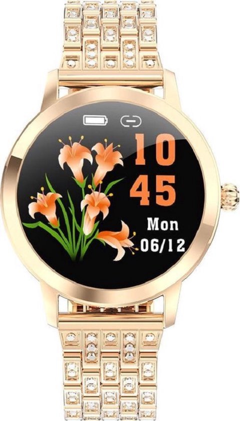 Darenci LustreFit Luxe Smartwatch Roségoud Stalen Band