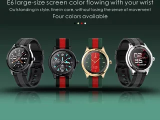 Darenci Majestic Smartwatch Rood-Groen/Goud Siliconen Band