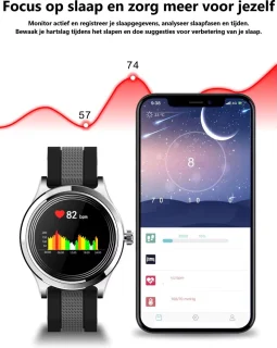 Darenci Majestic Smartwatch Rood/Zwart