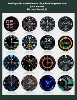 Darenci Majestic Smartwatch Rood/Zwart