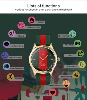 Darenci Majestic Smartwatch Zwart-Grijs/Zilver