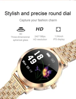 Darenci Me Shine Pro Smartwatch Roségoud Stalen Band