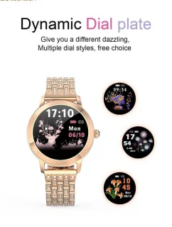 Darenci Me Shine Pro Smartwatch Roségoud Stalen Band
