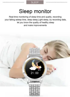 Darenci Me Shine Pro Smartwatch Roségoud Stalen Band