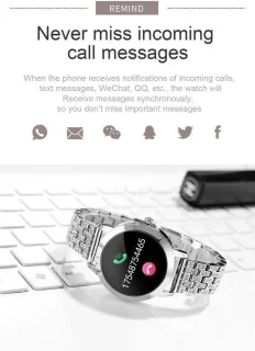 Darenci Me Shine Pro Smartwatch Roségoud Stalen Band