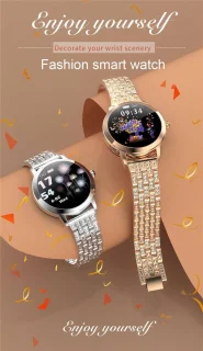 Darenci Me Shine Pro Smartwatch Roségoud Stalen Band