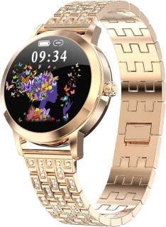 Darenci Me Shine Pro Smartwatch Roségoud Stalen Band