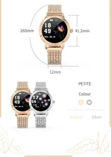 Darenci Me Shine Pro Smartwatch Roségoud Stalen Band