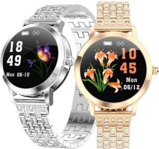 Darenci Me Shine Pro Smartwatch Roségoud Stalen Band