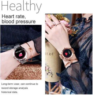 Darenci Me Shine Pro Smartwatch Roségoud Stalen Band