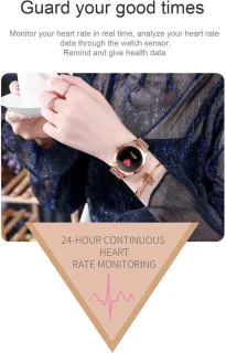 Darenci Me Shine Pro Smartwatch Roségoud Stalen Band