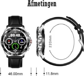 Darenci Smartwatch Platinum Pro Heren Stalen Band Zilver/Goud