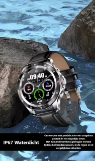 Darenci Smartwatch Platinum Pro Heren Stalen Band Zilver/Goud