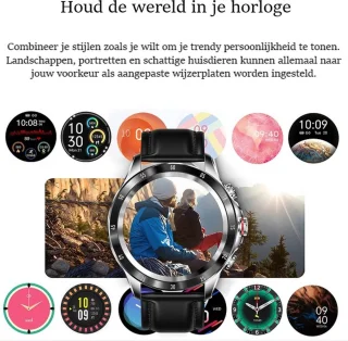 Darenci Smartwatch Platinum Pro Heren Stalen Band Zilver/Goud
