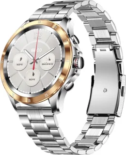 Darenci Smartwatch Platinum Pro Heren Stalen Band Zilver/Goud