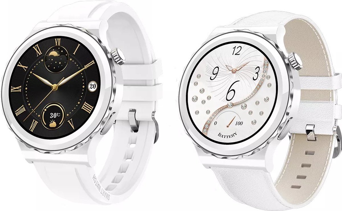 Darenci Snow Fit Smartwatch Heren Wit/Zilver